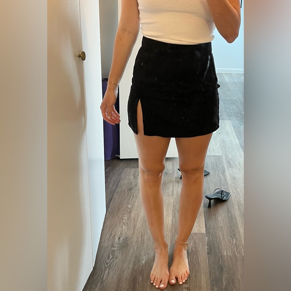 Lioness black denim skirt